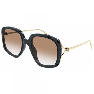 Солнцезащитные очки , серый, золотой Alexander McQueen. Цвет: черный