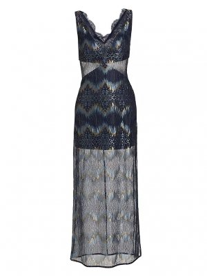 Платье миди Lillian с кружевной отделкой , цвет navy lurex chevron lace Ramy Brook