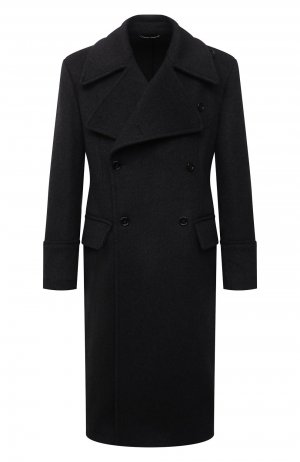 Шерстяное пальто Dolce & Gabbana. Цвет: серый