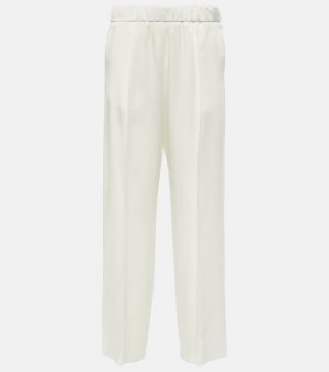 Атласные прямые брюки , белый Jil Sander