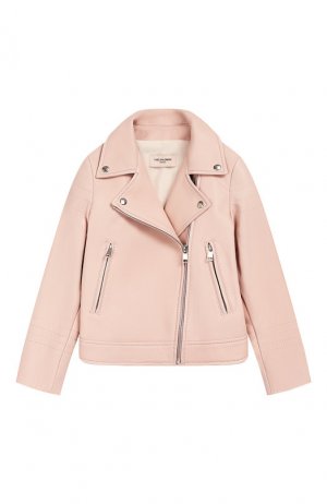 Кожаная куртка Yves Salomon Enfant. Цвет: розовый