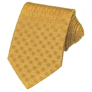 Шелковый галстук горчичного цвета 825599 Celine. Цвет: горчичный