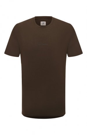 Хлопковая футболка C.P. Company. Цвет: коричневый
