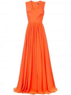 Вечернее платье Kamina с V-образным вырезом Greta Constantine. Цвет: оранжевый