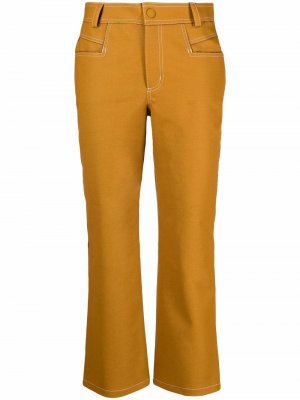 Укороченные брюки прямого кроя Rodebjer. Цвет: коричневый