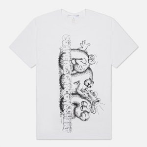 Мужская футболка x KAWS Print 3 Comme des Garcons SHIRT. Цвет: белый