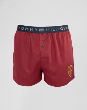 Боксерские шорты с вышивкой Tommy Hilfiger. Цвет: красный
