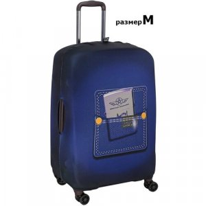 Чехол для чемодана 9009_M_чехол, размер M, синий Vip collection. Цвет: синий