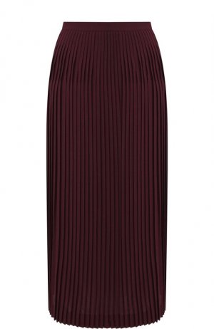 Плиссированная юбка-миди из шерсти Loro Piana. Цвет: бордовый