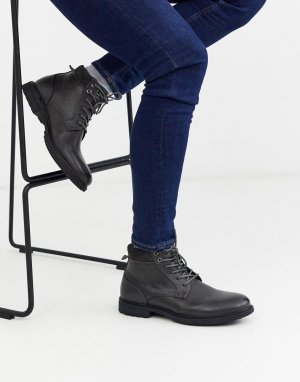 Серые ботинки в стиле милитари -Серый Topman