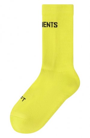 Хлопковые носки VETEMENTS. Цвет: жёлтый