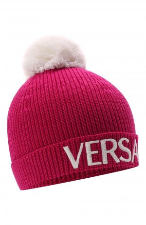 Шерстяная шапка Versace. Цвет: розовый
