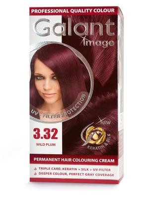 Cтойкая крем-краска для волос  GALANT 3.32 дикая слива, 115мл.,(Болгария) Image. Цвет: сливовый