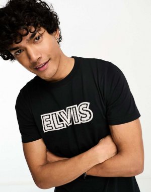Черная футболка с графическим изображением x Elvis Before Pretty Green