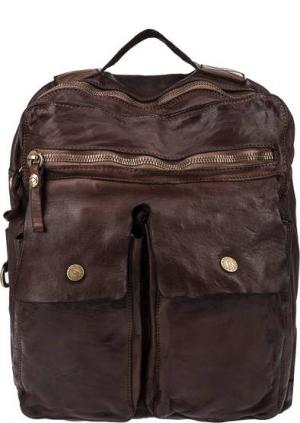 Городской кожаный рюкзак с карманами Campomaggi. Цвет: коричневый