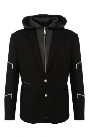 Пиджак из вискозы Philipp Plein. Цвет: чёрный