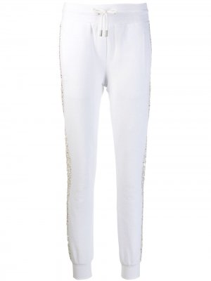 Спортивные брюки с кристаллами Philipp Plein. Цвет: белый