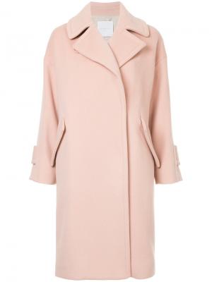 Свободное двубортное пальто Estnation. Цвет: розовый и фиолетовый