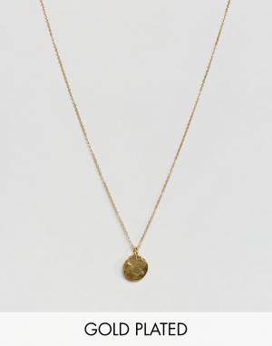 Ожерелье с круглой подвеской Ottoman Hands. Цвет: золотой