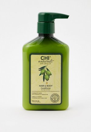 Кондиционер для волос Chi Naturals with Olive Oil с маслом оливы, 340 мл. Цвет: прозрачный