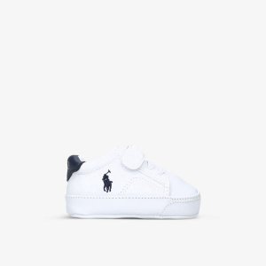 Кожаные туфли для кроватки ron Polo Bear с вышивкой 0–12 месяцев , белый Ralph Lauren