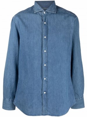 Джинсовая рубашка с длинными рукавами Brunello Cucinelli. Цвет: синий