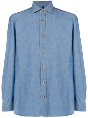 Классическая джинсовая рубашка Borrelli. Цвет: синий