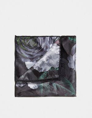 Платок для нагрудного кармана с цветочным принтом -Черный цвет Bolongaro Trevor