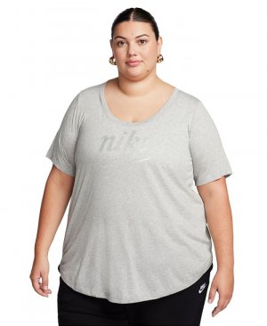 Женская футболка-туника с логотипом больших размеров Essential , серый Nike
