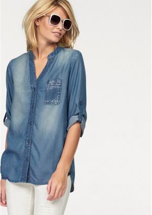 Джинсовая блузка Laura Scott. Цвет: синий потертый