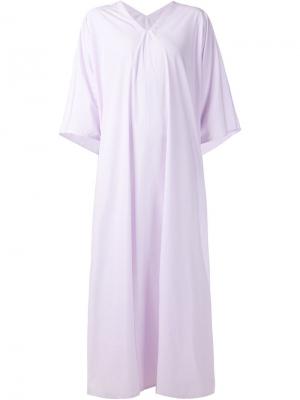 Длинное платье-туника c V-вырезом Liwan. Цвет: розовый и фиолетовый