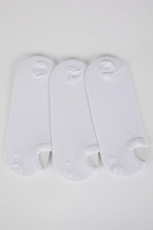 Мужские хлопковые носки-кеды из трех предметов , белый DeFacto