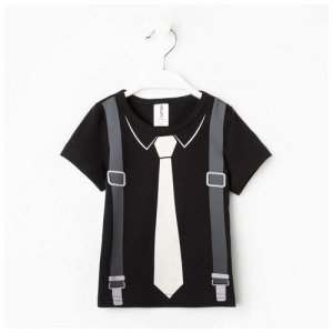 Футболка детская KAFTAN Галстук рост 98-104. Цвет: белый/черный