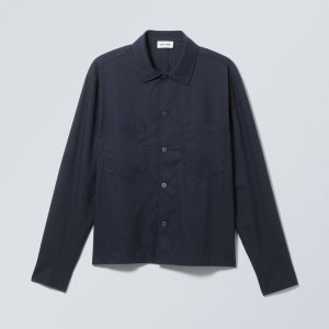 Рубашка Casual Workwear Milan, темно-синий Weekday. Цвет: синий