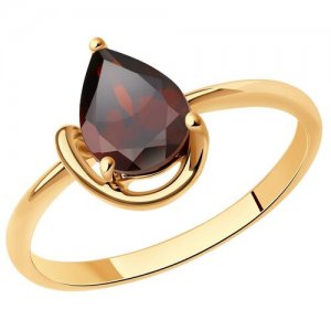 Кольцо из золота с гранатом 51-310-01560-1, размер 18 Diamant
