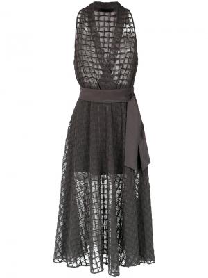 Silk sheer gown Giuliana Romanno. Цвет: серый