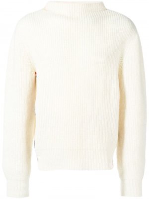 Свободный пуловер с вырезом-лодочкой и полосками RWB Thom Browne
