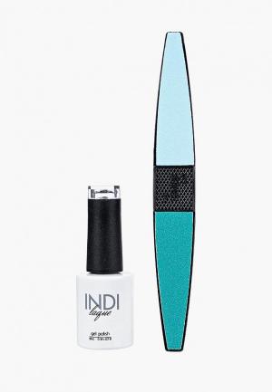 Набор для ухода за ногтями Runail Professional пилка ногтей и Гель-лак INDI laque, 9 мл №3652. Цвет: серебряный