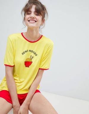 Пижамный комплект с футболкой и шортами send noods Adolescent Clothing. Цвет: мульти