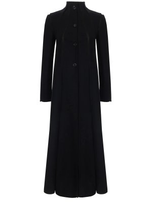 Пальто с сетчатыми вставками VALENTINO PAP. Цвет: черный