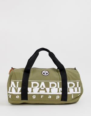 Складная дорожная сумка цвета хаки Bering Napapijri. Цвет: зеленый
