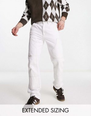 Белые прямые джинсы с декоративными деталями ASOS DESIGN