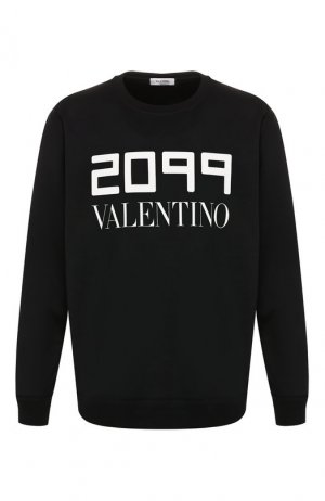 Хлопковый свитшот Valentino. Цвет: черный