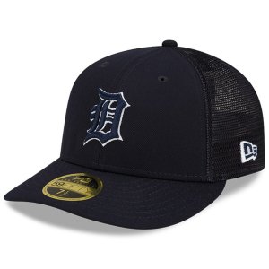 Мужская кепка New Era Navy Detroit Tigers 2022, тренировочная низкопрофильная 59FIFTY, облегающая шляпа