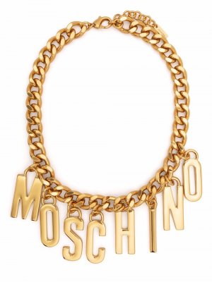 Чокер с логотипом Moschino. Цвет: золотистый