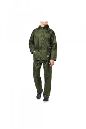 Тяжелый водонепроницаемый дождевик (куртка и брючный костюм) , зеленый Result