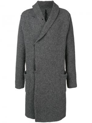 Длинное пальто-кардиган Poème Bohémien. Цвет: серый