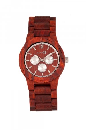 Часы-браслет Bonsai с указанием дня и даты , красный Earth Wood