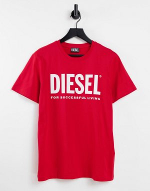 Красная футболка с большим логотипом T-Diego-Красный Diesel