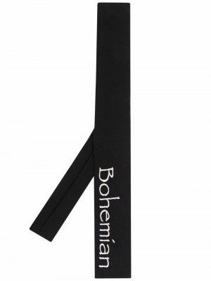 Галстук с квадратным концом и логотипом Yohji Yamamoto. Цвет: черный